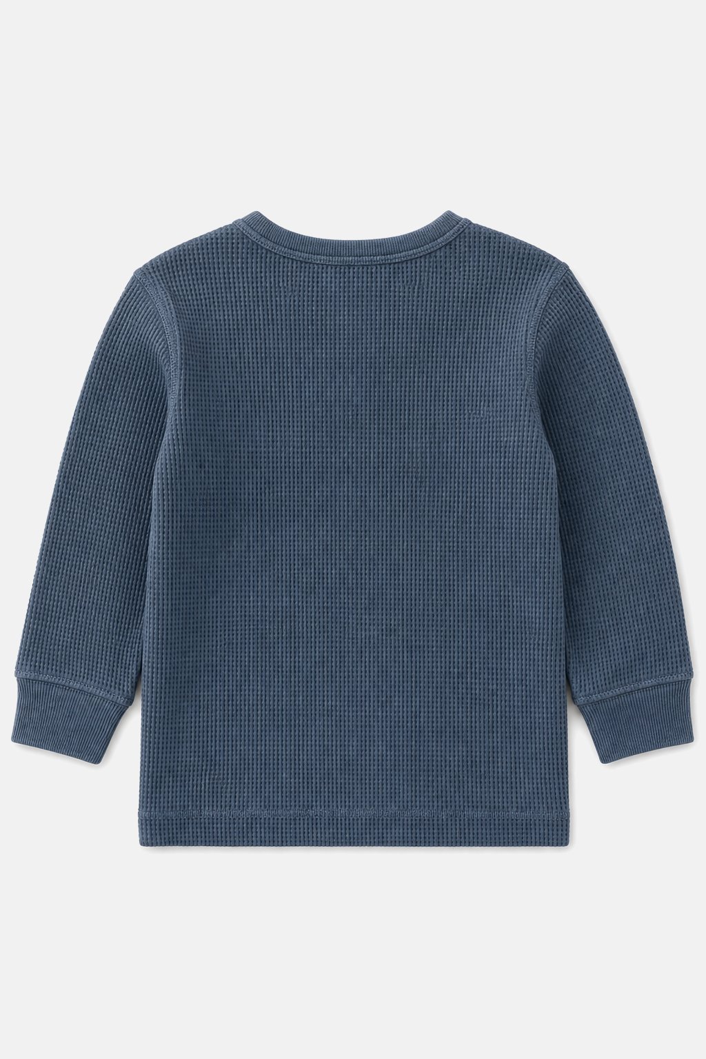 Slate Blue Waffle-Knit Henley view 2