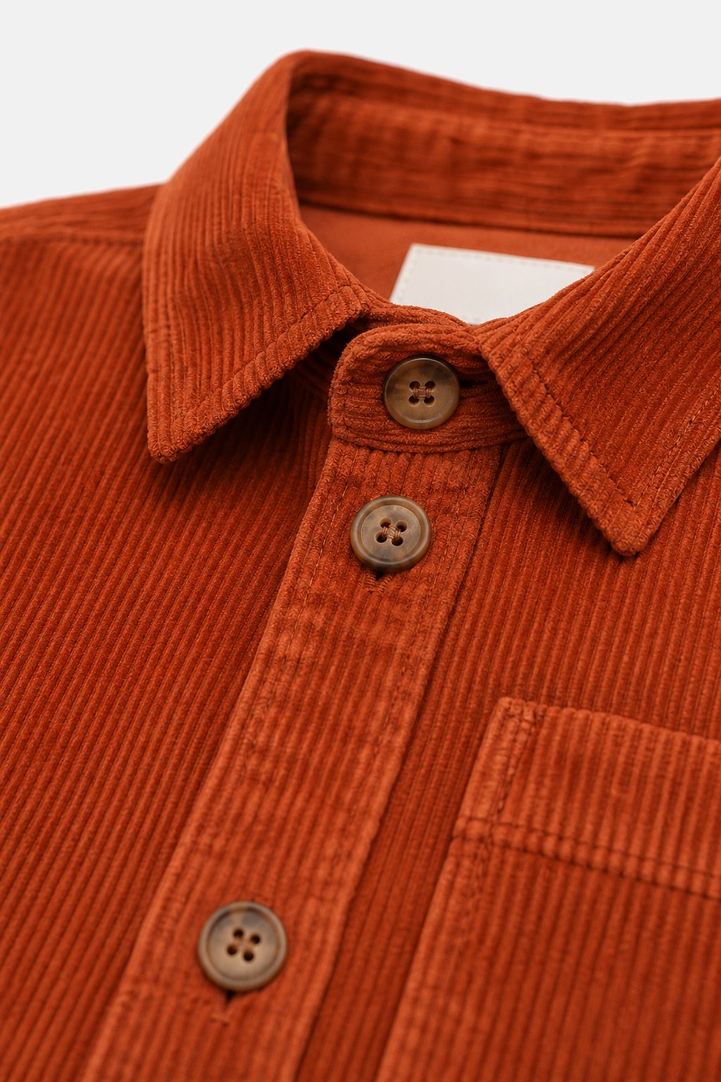 Rust Corduroy Button-Down Shirt view 3