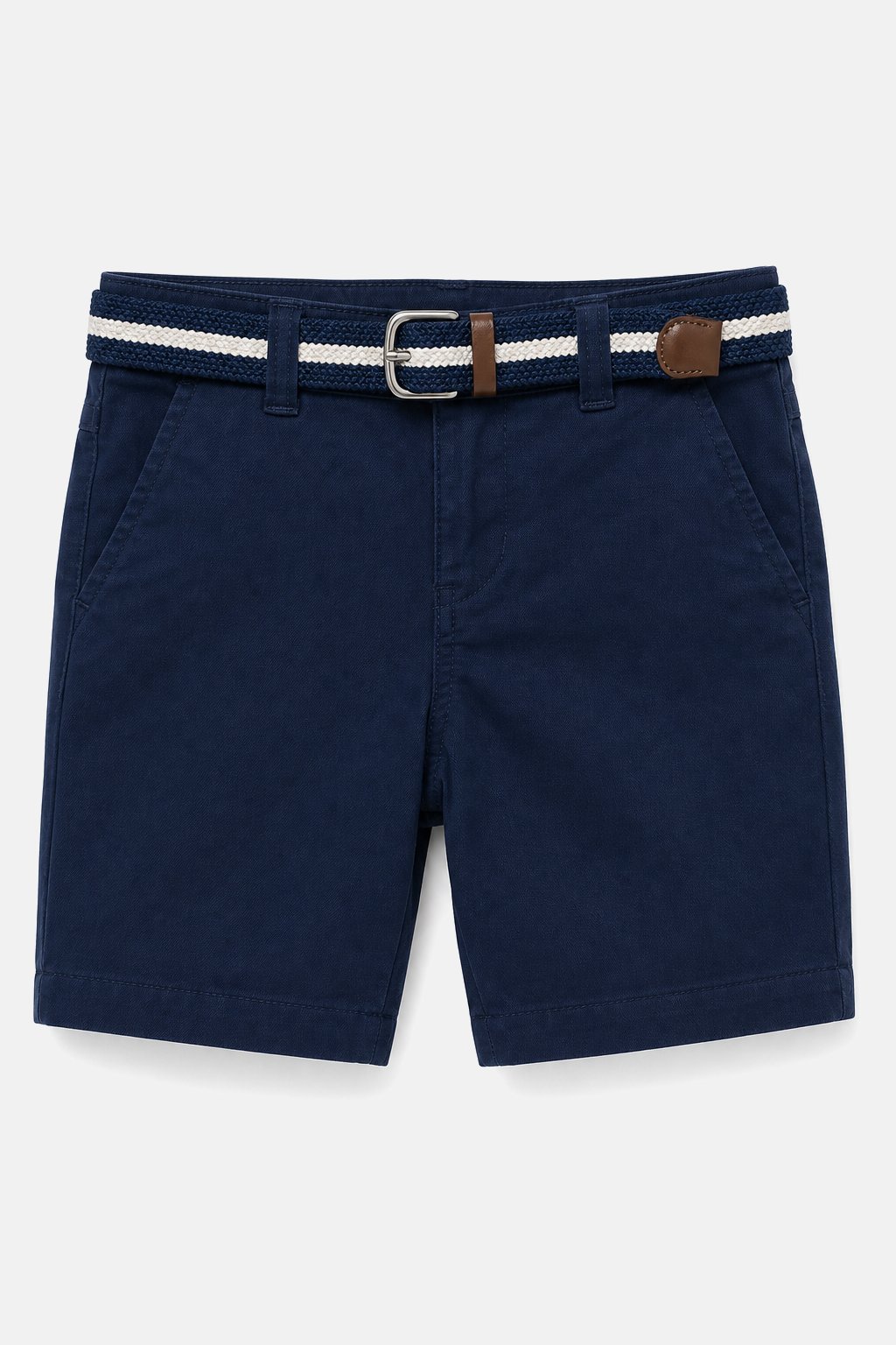 Navy Chino Shorts with Belt