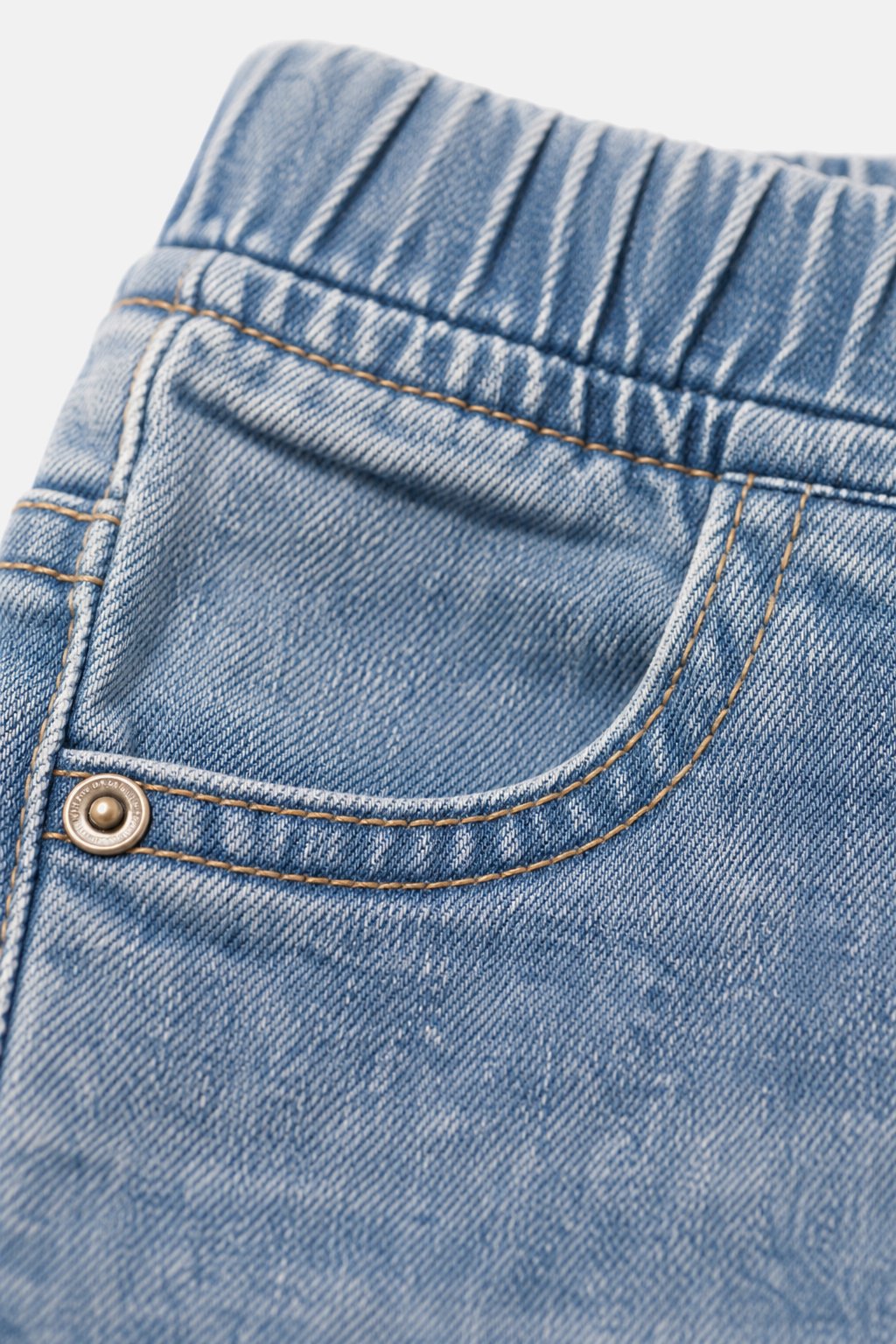 Faded Denim Blue Pull-On Jeans view 3