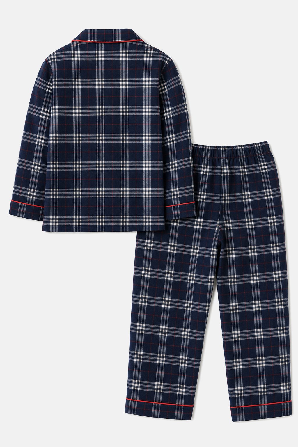 Navy Plaid Flannel Pajama Set view 2