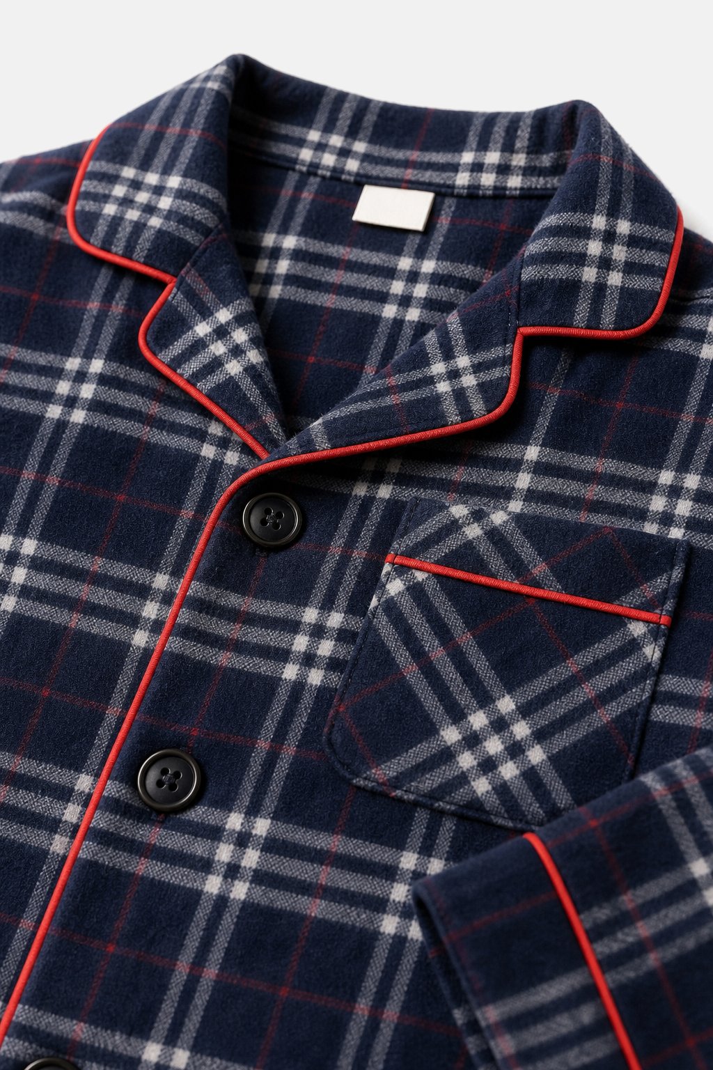 Navy Plaid Flannel Pajama Set view 3