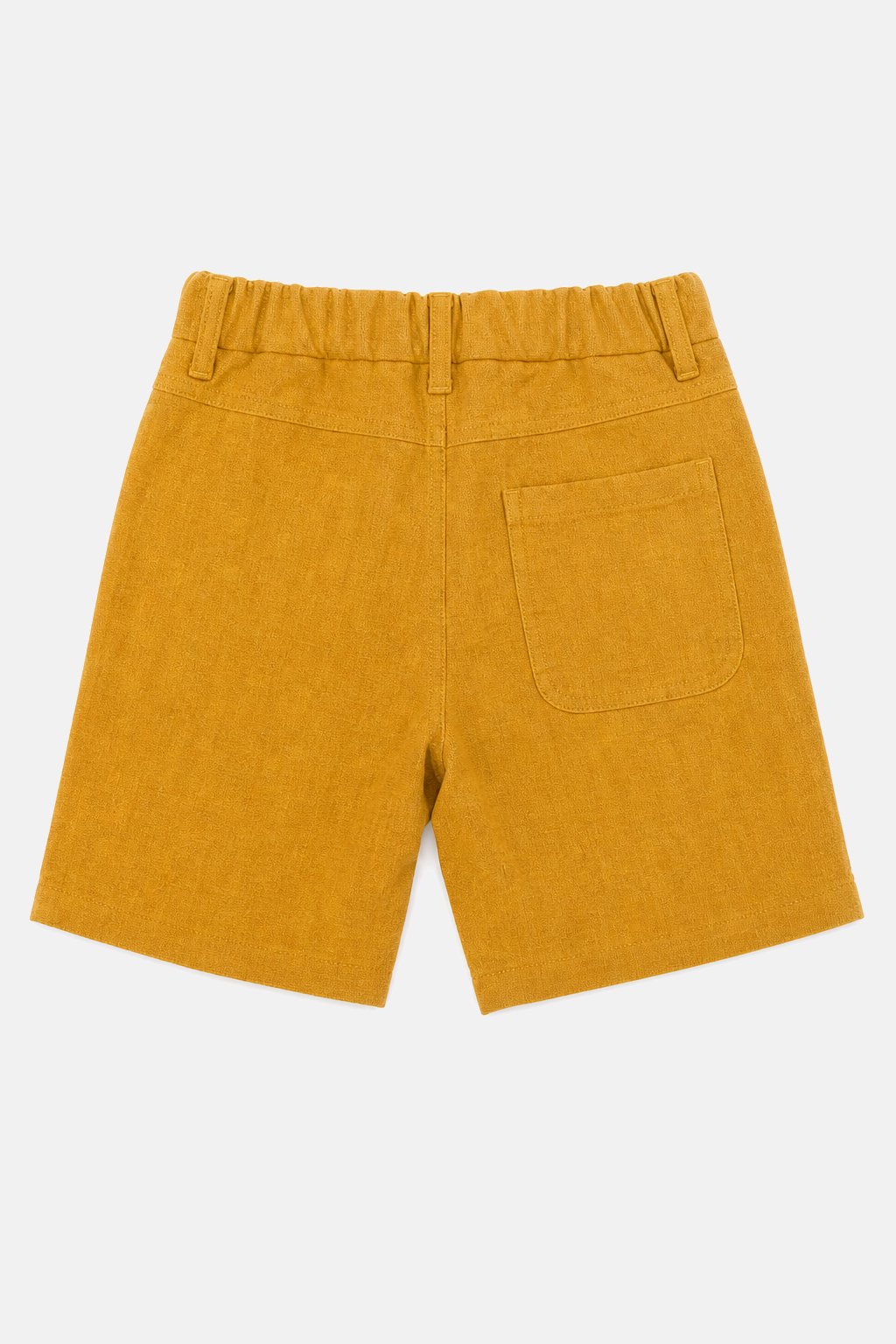 Warm Mustard Linen Bermuda Shorts view 2