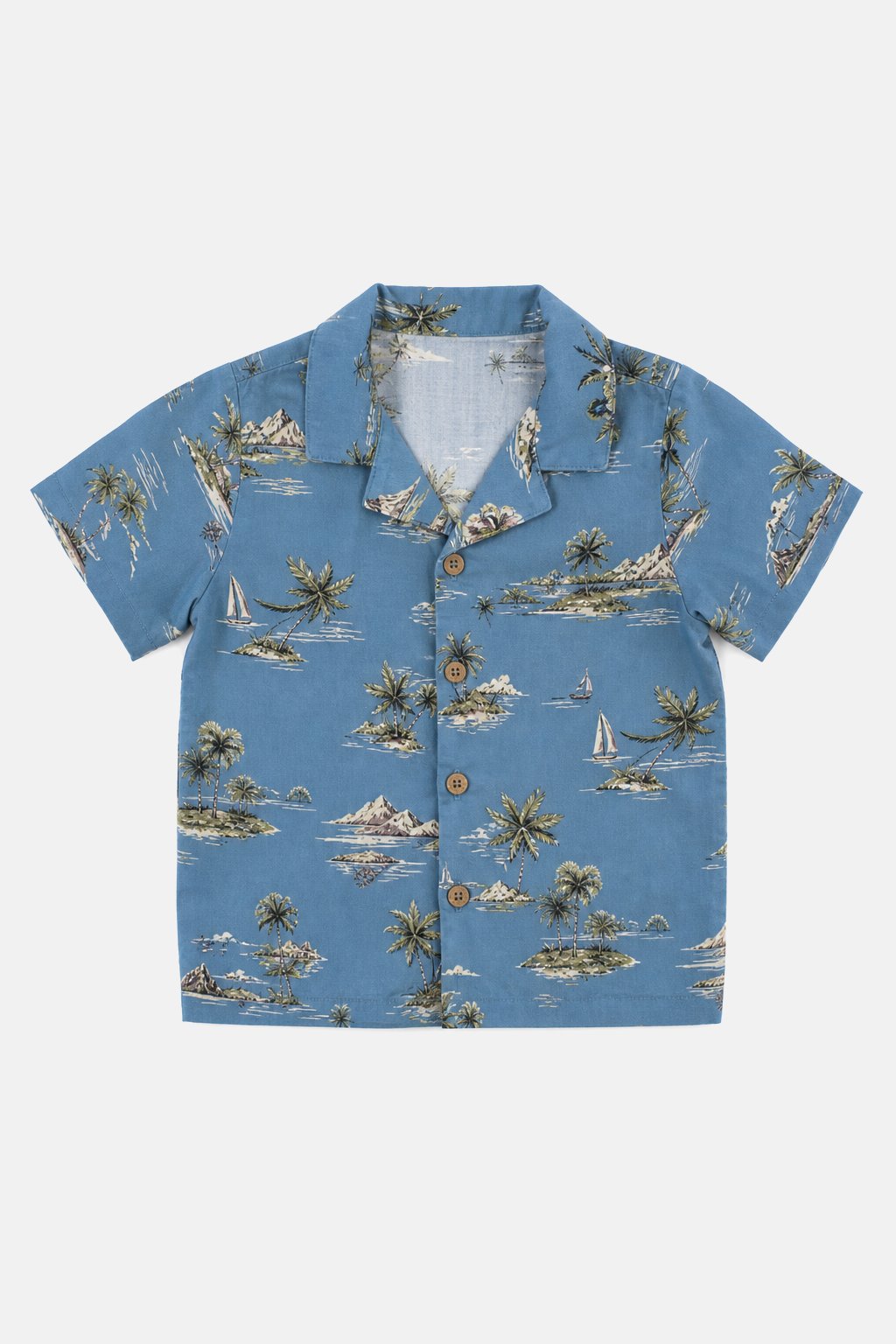 Steel Blue Camp Collar Shirt