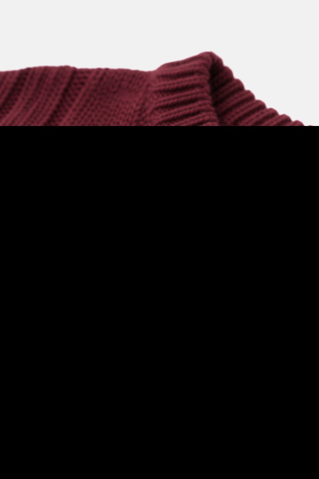 Burgundy Cable-Knit Sweater view 3