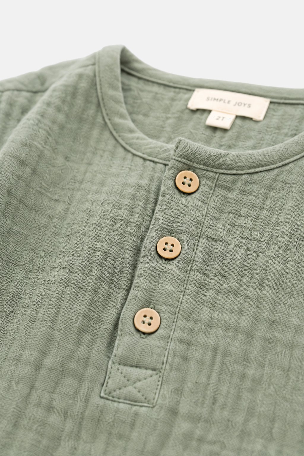 Sage Green Muslin Henley view 3
