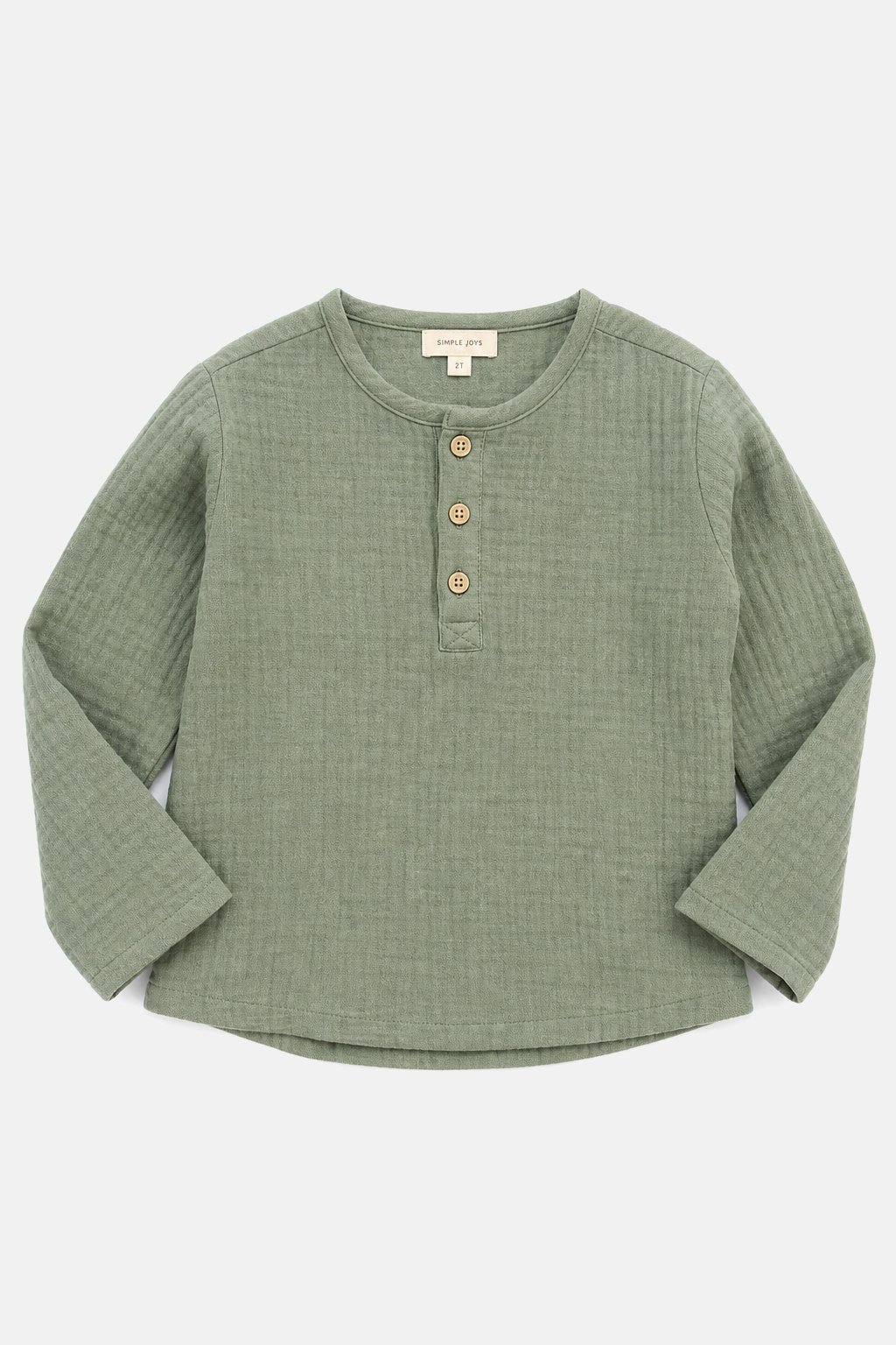 Sage Green Muslin Henley