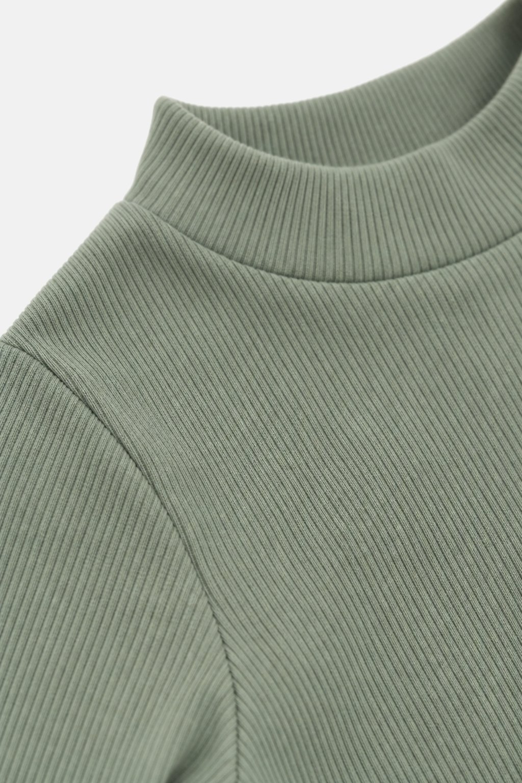 Eucalyptus Green Mock-Neck Long Sleeve view 3