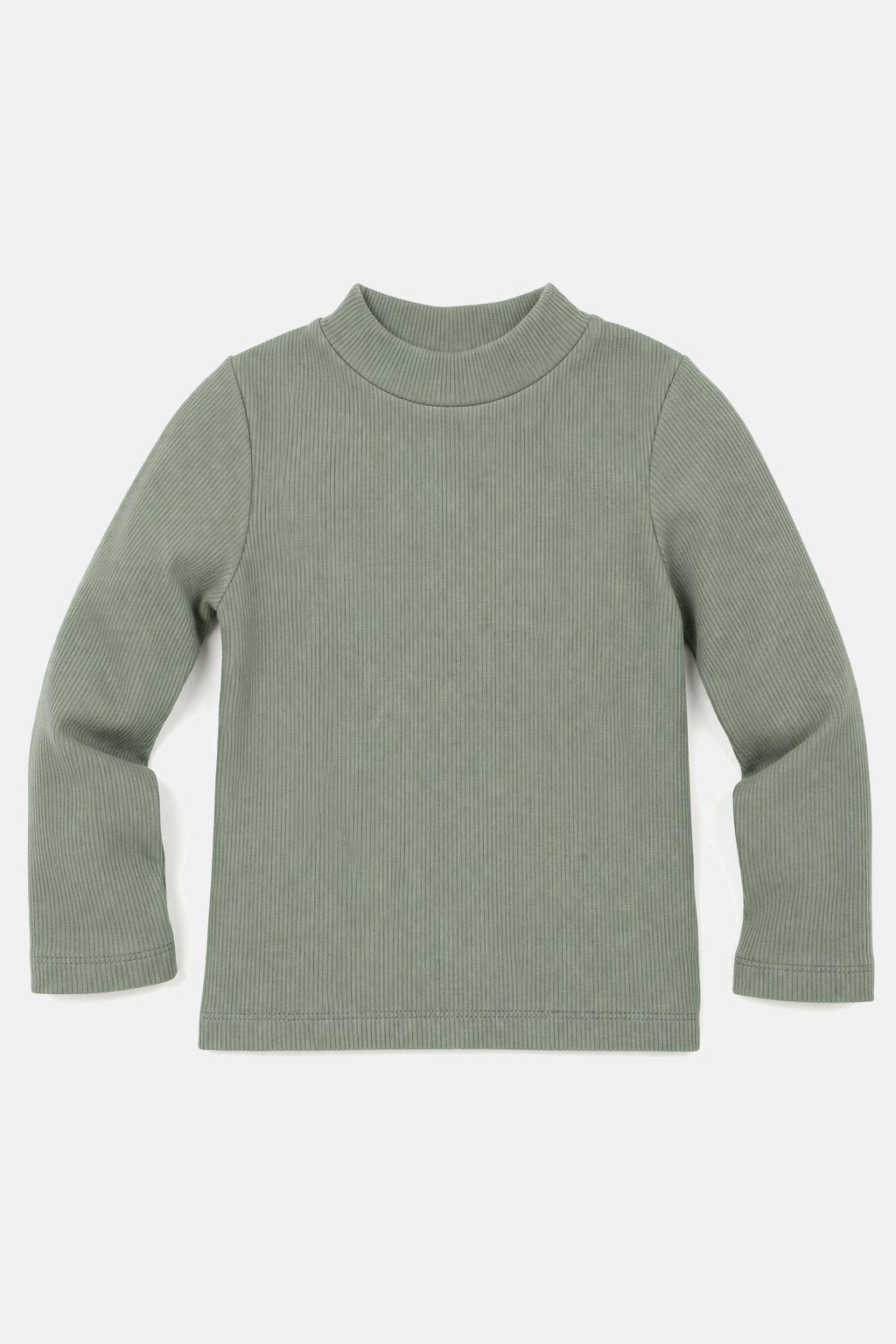 Eucalyptus Green Mock-Neck Long Sleeve
