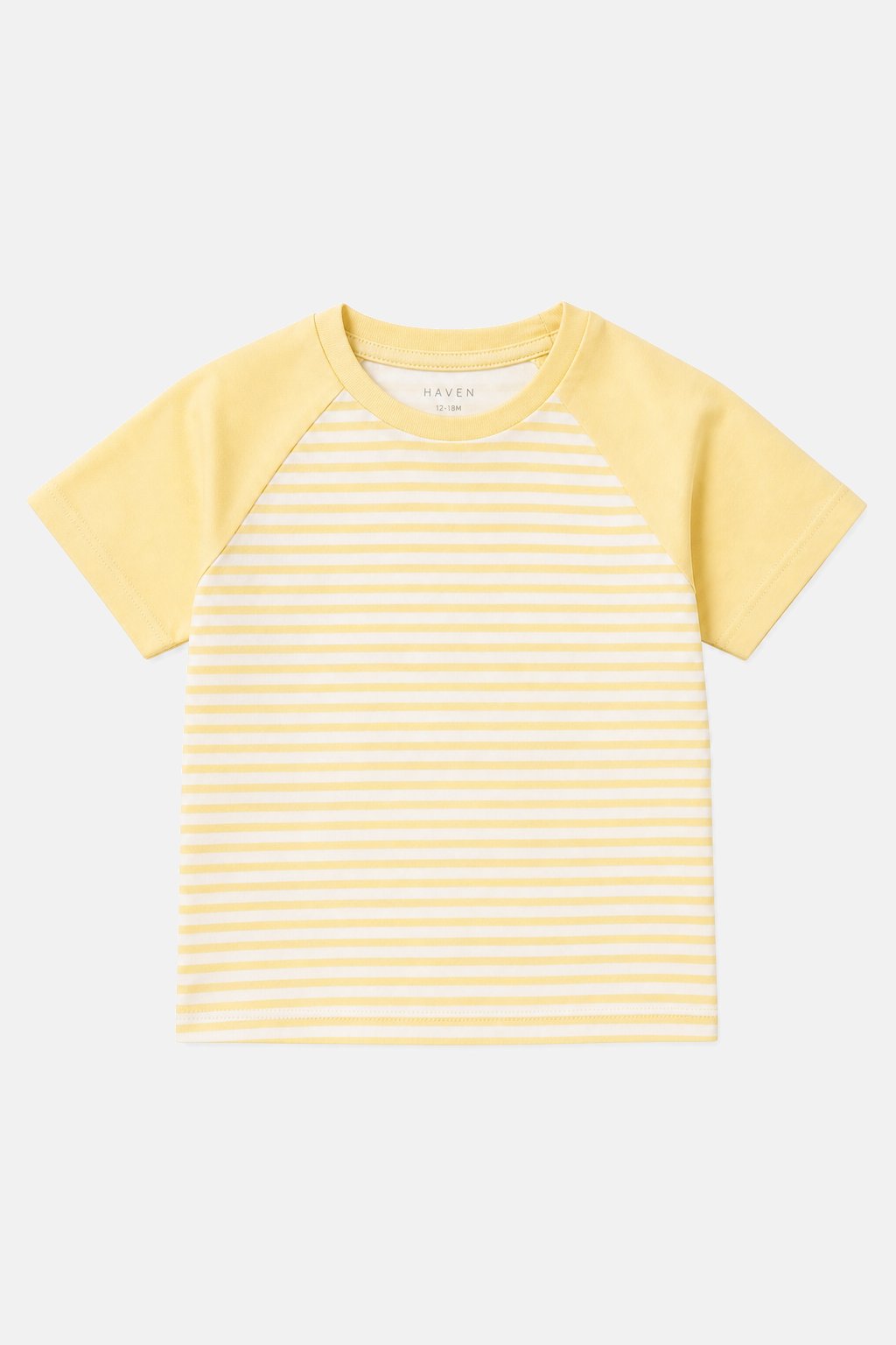 Butter Yellow Striped Raglan Tee