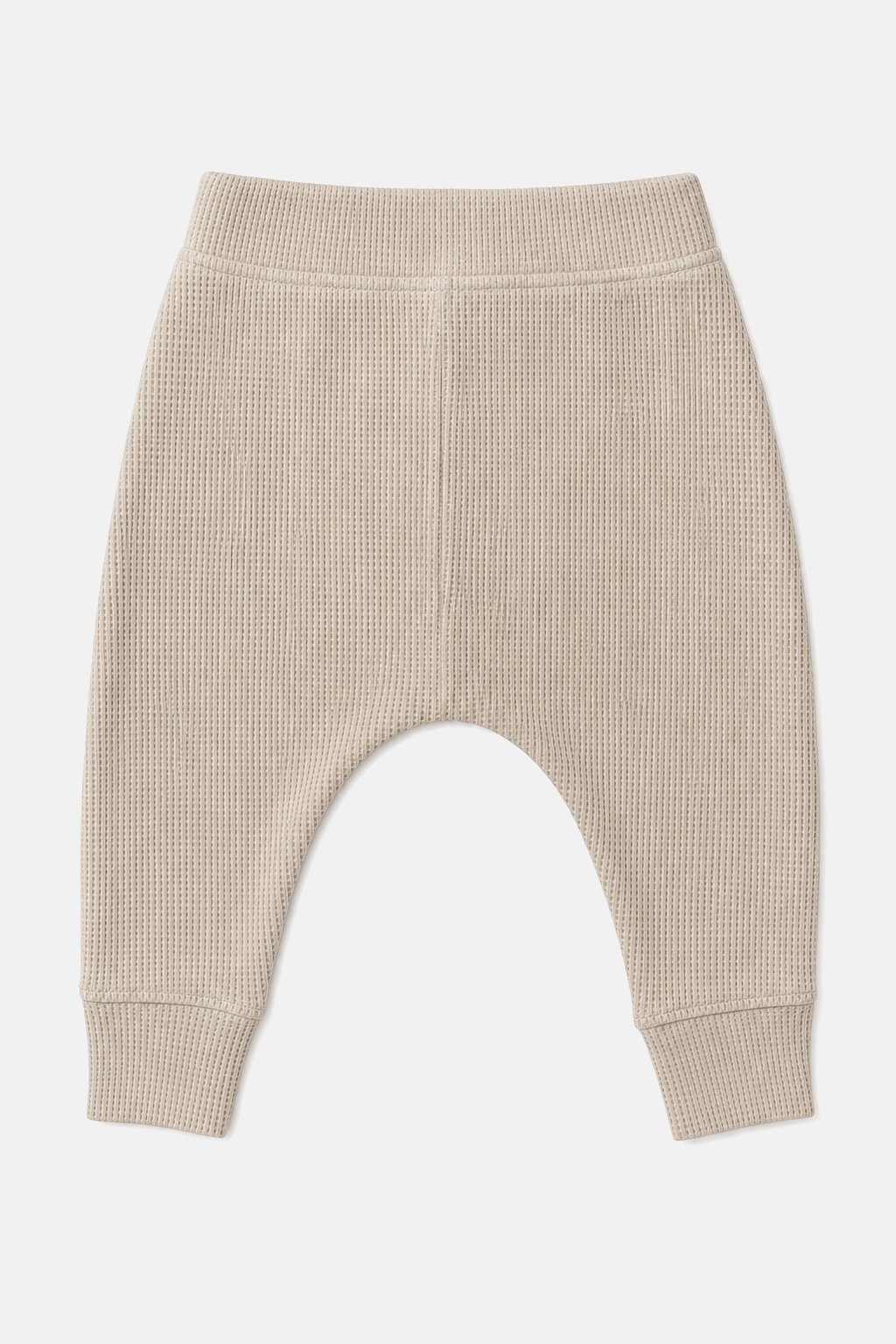 Stone Waffle-Knit Drop-Crotch Pants view 2