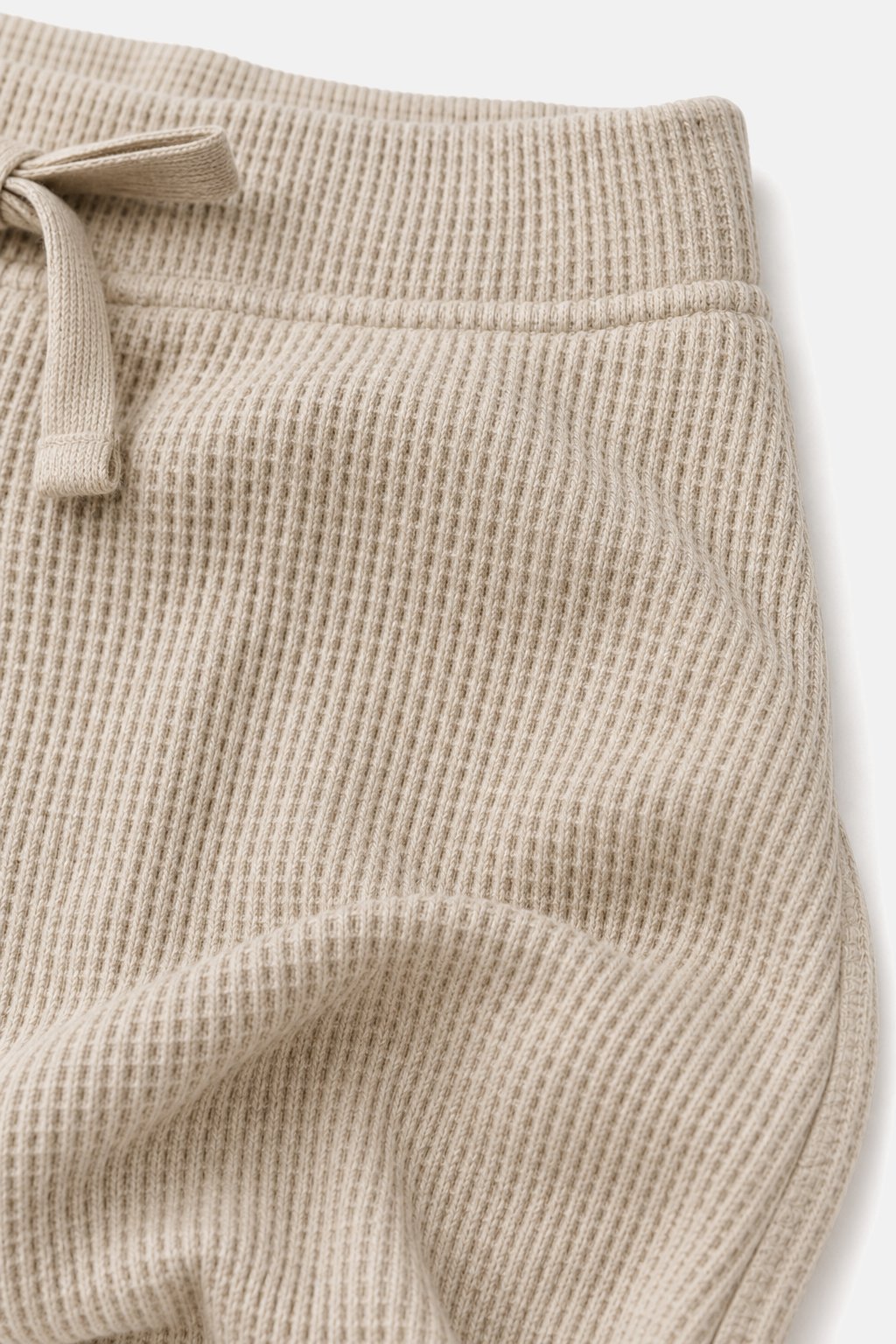 Stone Waffle-Knit Drop-Crotch Pants view 3