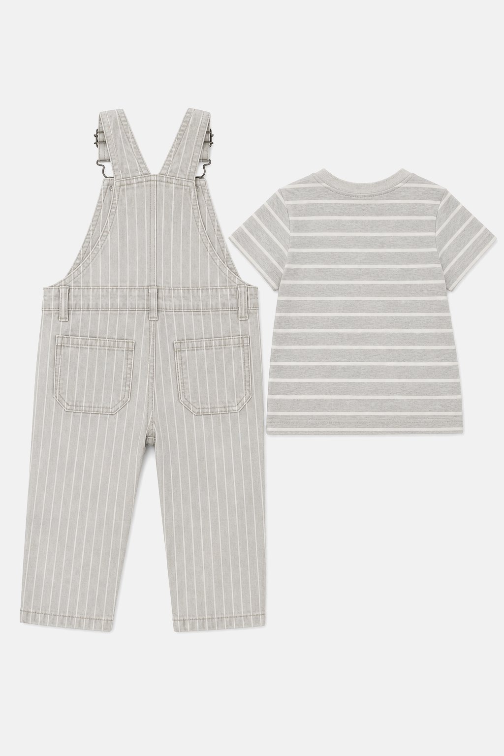 Stone Grey Overalls & Tee Set view 2