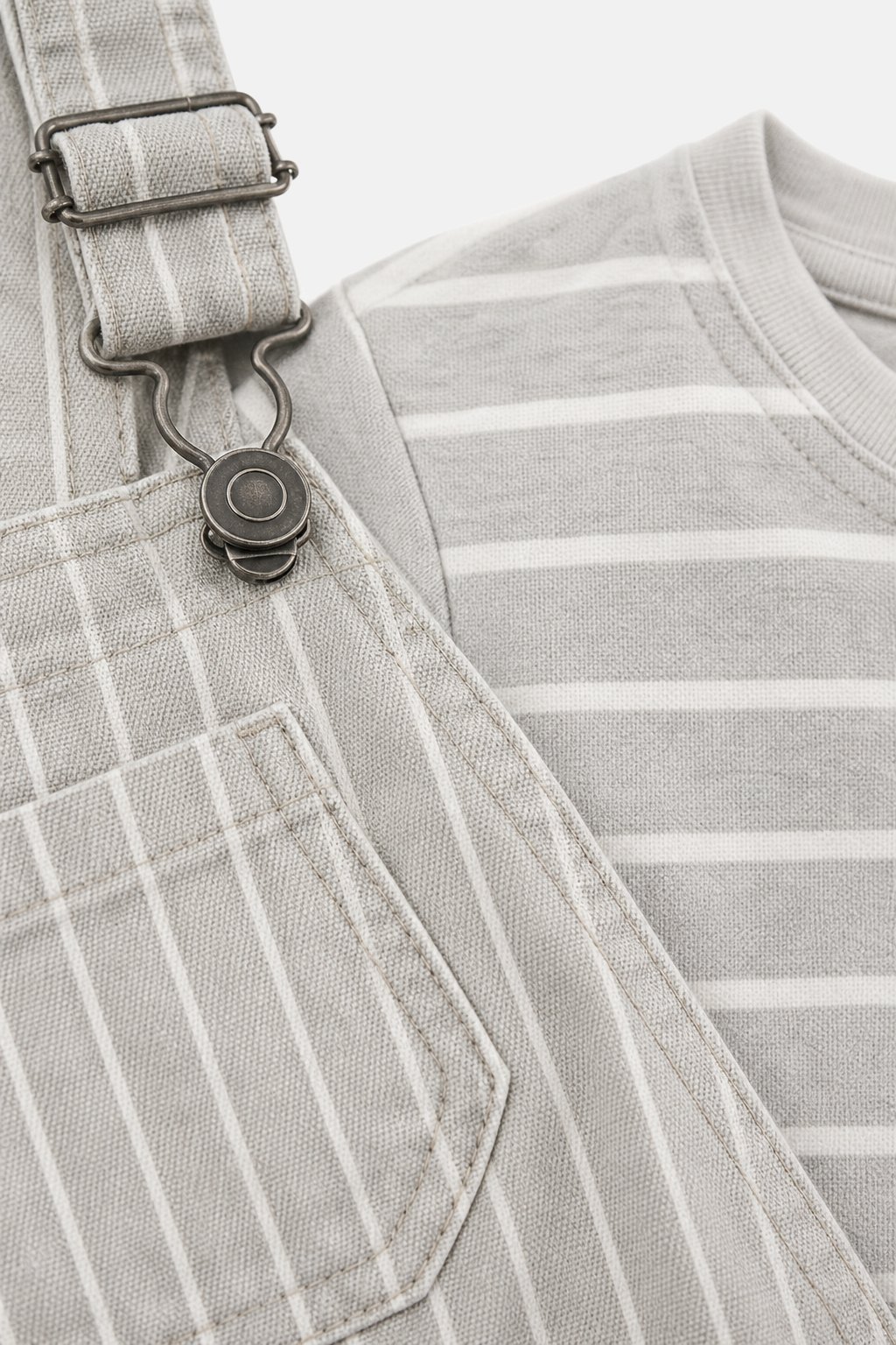 Stone Grey Overalls & Tee Set view 3