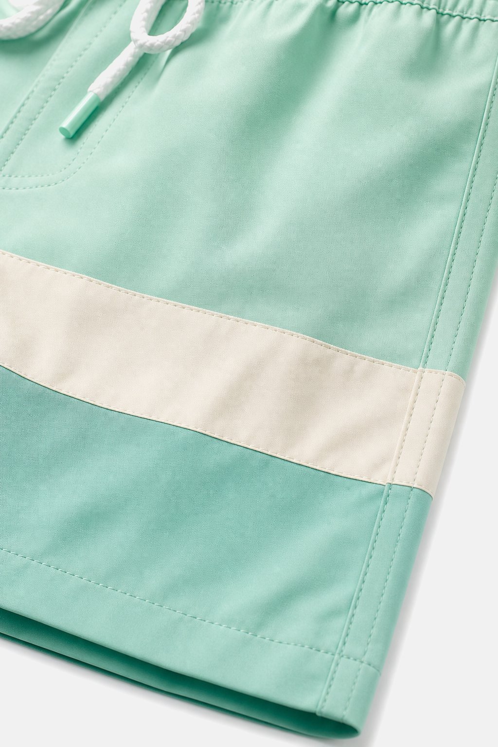 Mint Green Colorblock Swim Trunks view 3