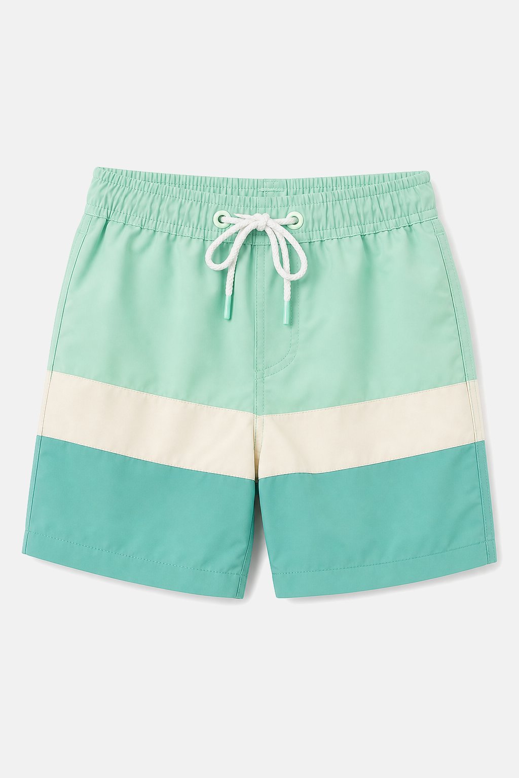 Mint Green Colorblock Swim Trunks