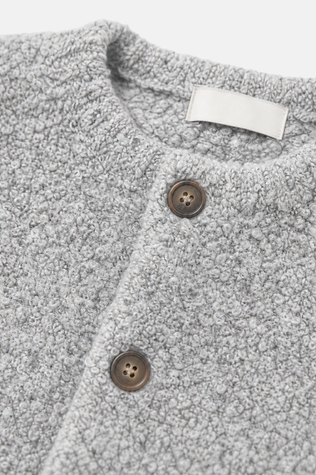 Heather Grey Boucle Cardigan view 3