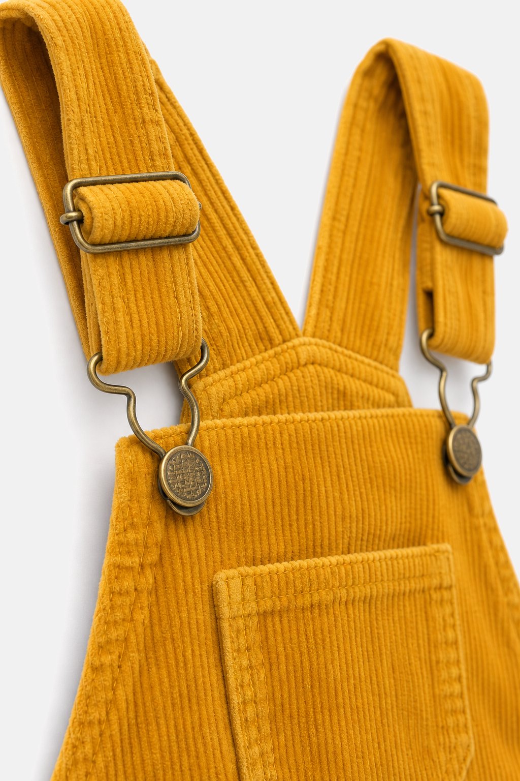 Warm Mustard Corduroy Overalls view 3
