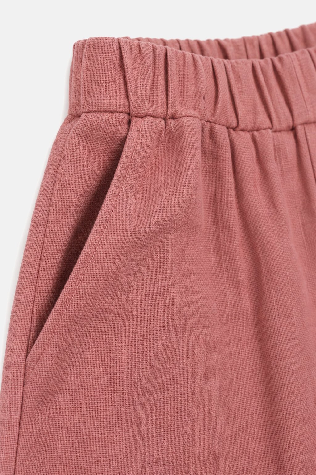 Dusty Rose Wide-Leg Linen Pants view 3