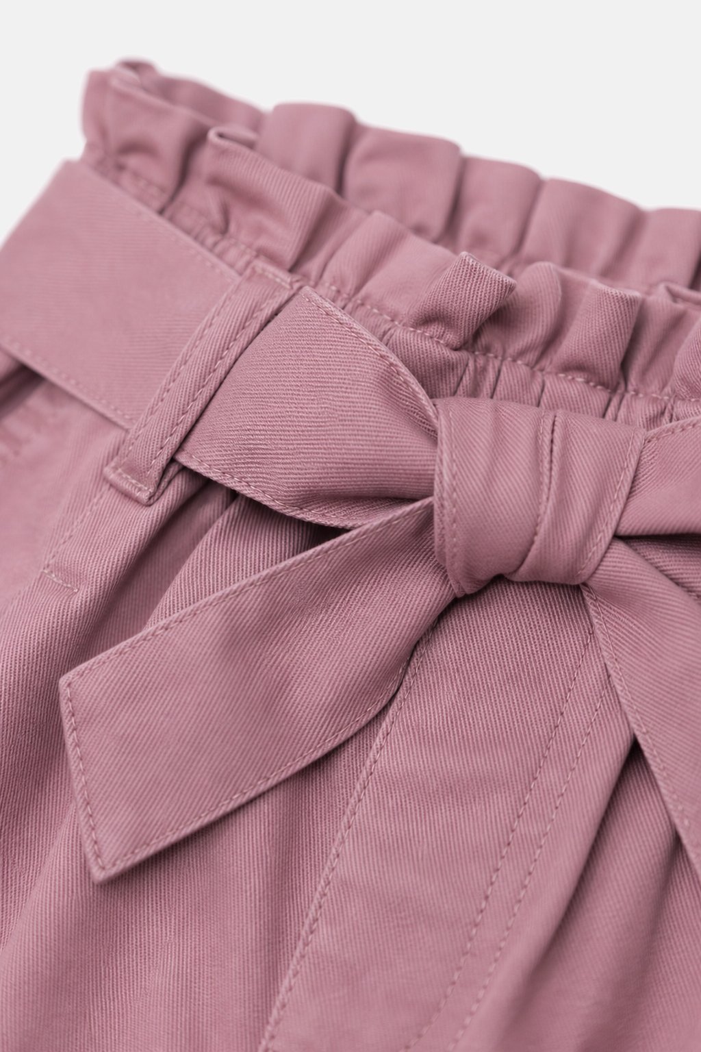 Mauve Paper-Bag Waist Shorts view 3