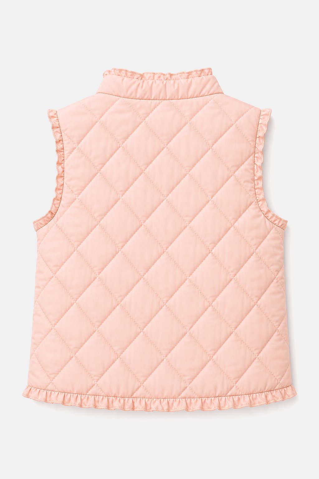 Blush Peach Quilted Puffer Vest view 2