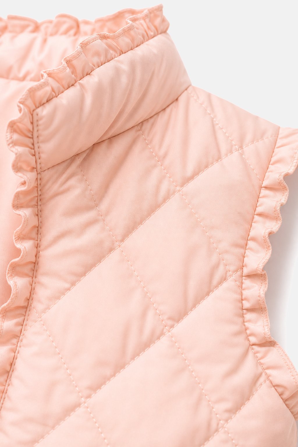 Blush Peach Quilted Puffer Vest view 3