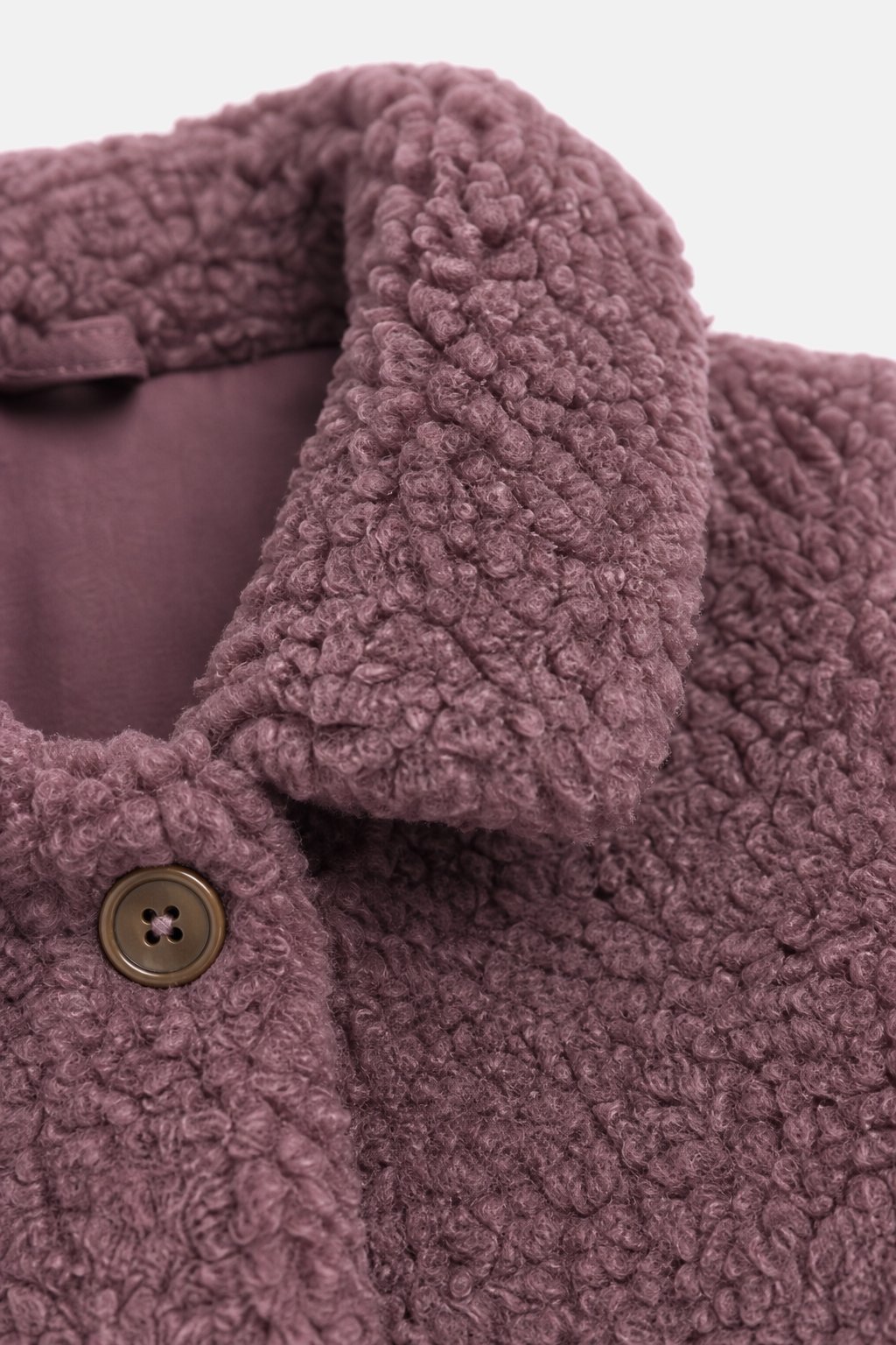 Dusty Plum Sherpa Teddy Coat view 3