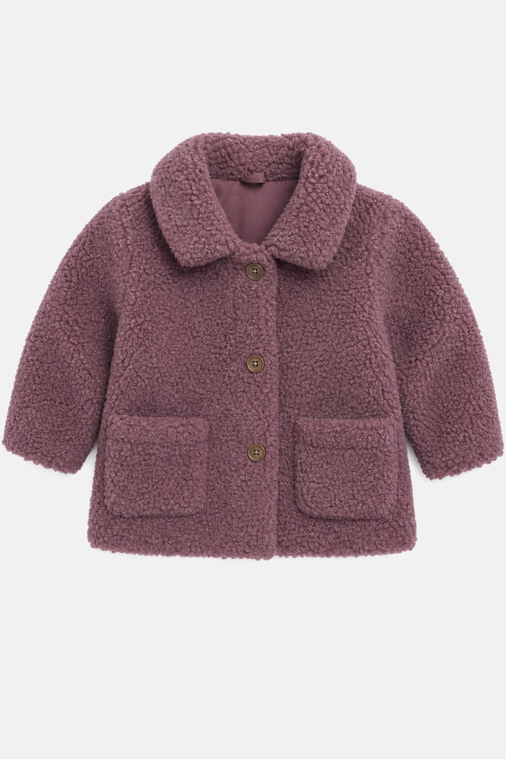 Dusty Plum Sherpa Teddy Coat