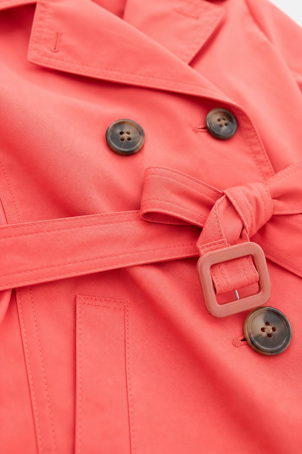 Coral Lightweight Trench Coat view 3