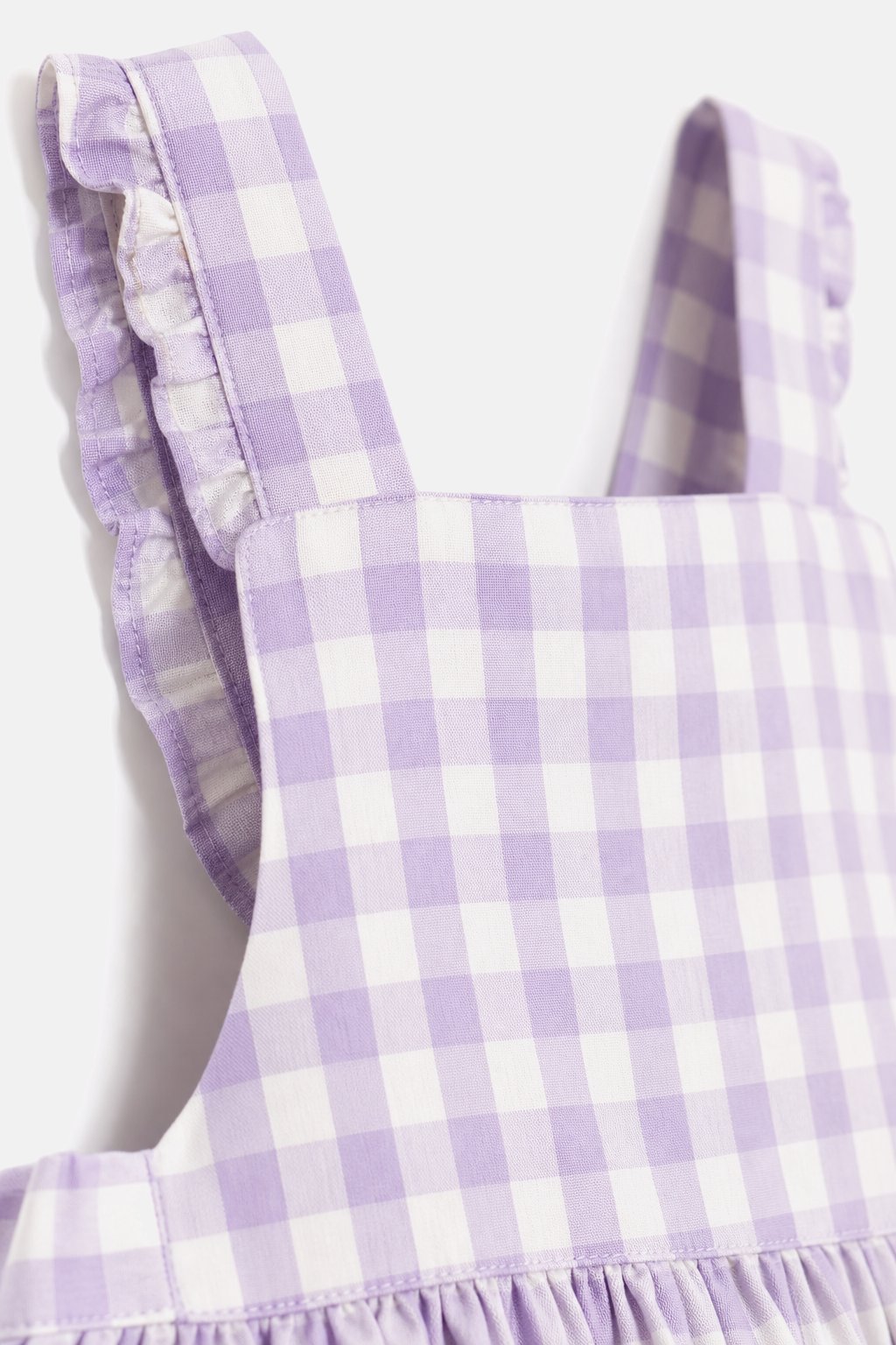 Lavender Gingham Pinafore Dress view 3