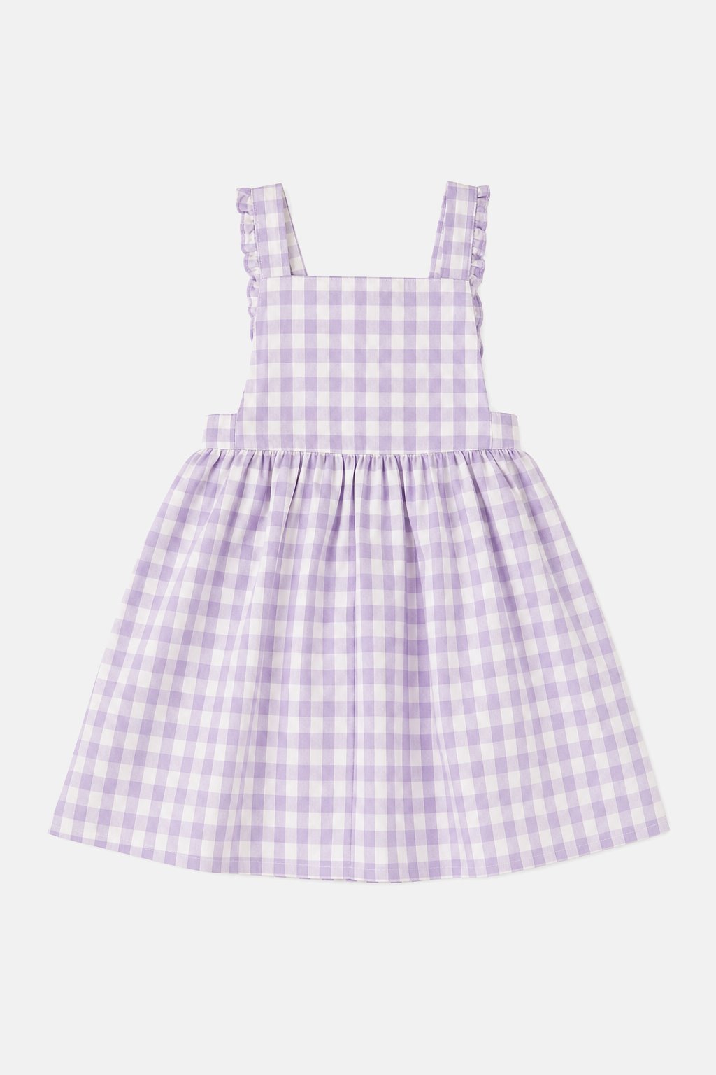 Lavender Gingham Pinafore Dress