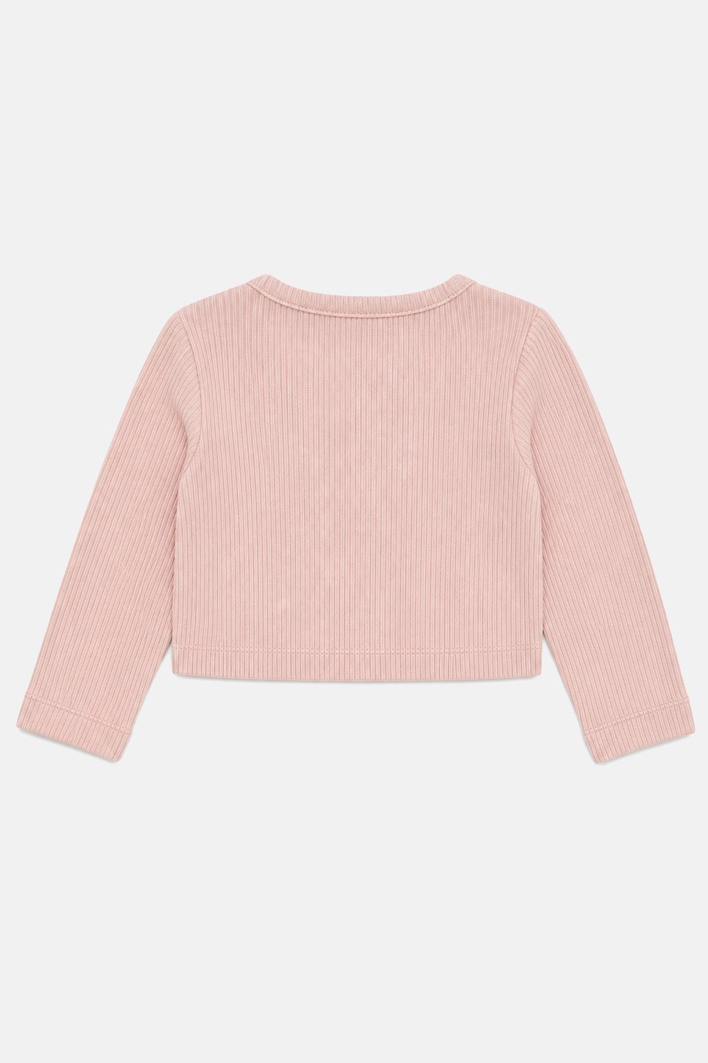 Blush Pink Ribbed Crop Cardigan view 2