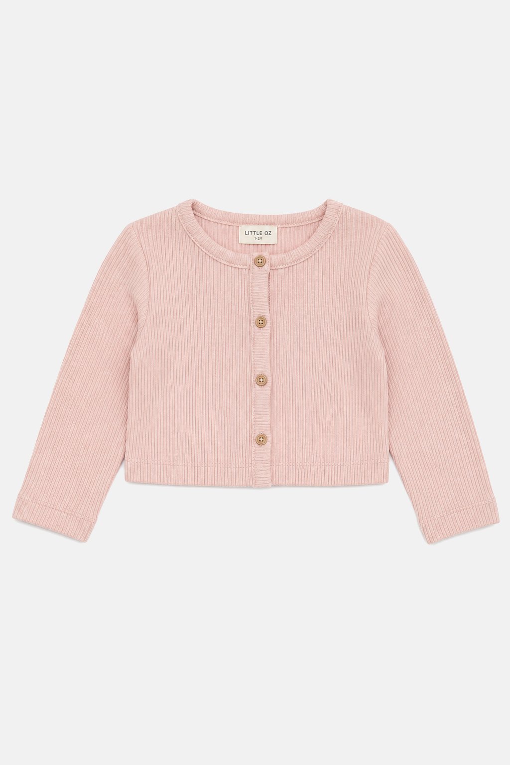 Blush Pink Ribbed Crop Cardigan