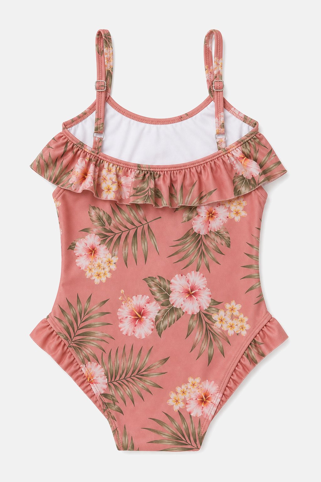 Dusty Rose Tropical Print Swimsuit view 2