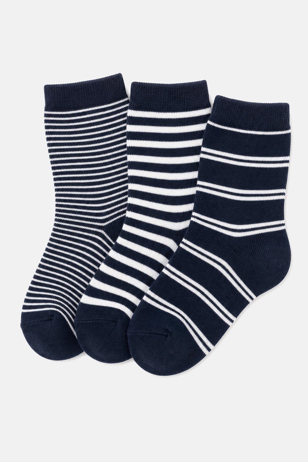 Navy Stripe Crew Socks 3-Pack