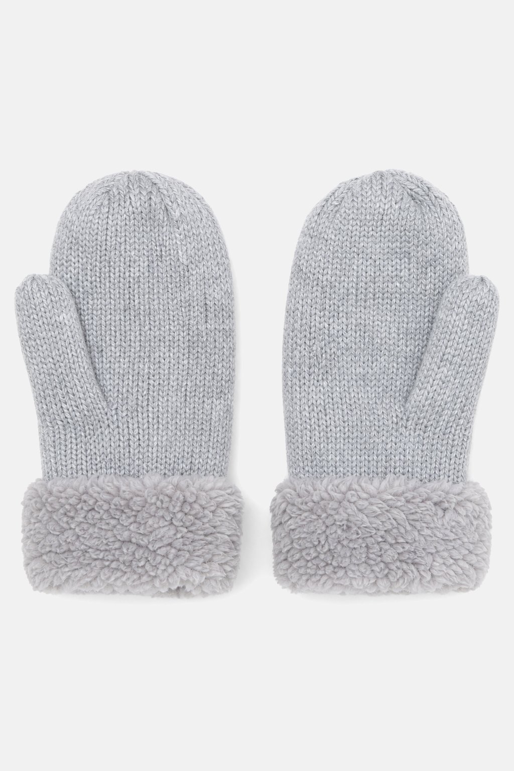 Heather Grey Knit Mittens
