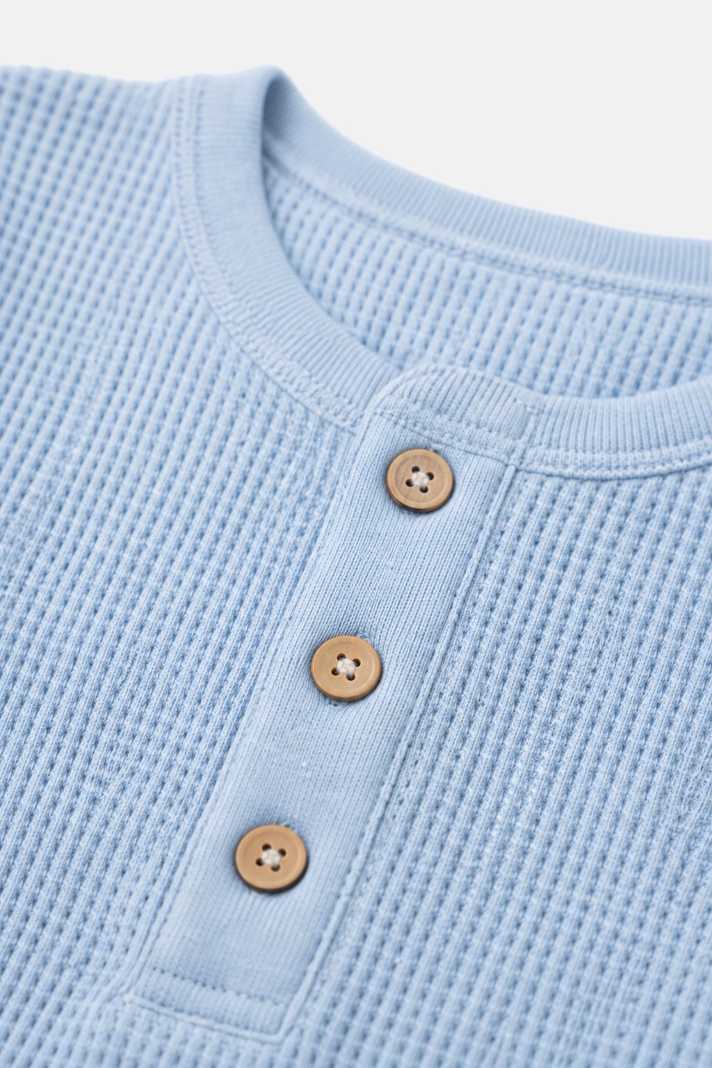 Powder Blue Thermal Henley view 3