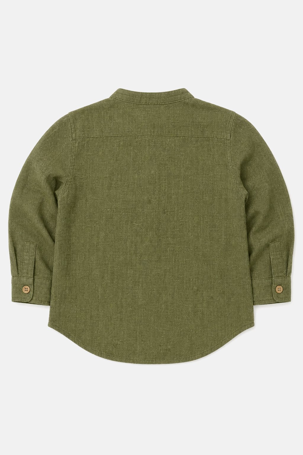 Moss Green Mandarin Collar Shirt view 2