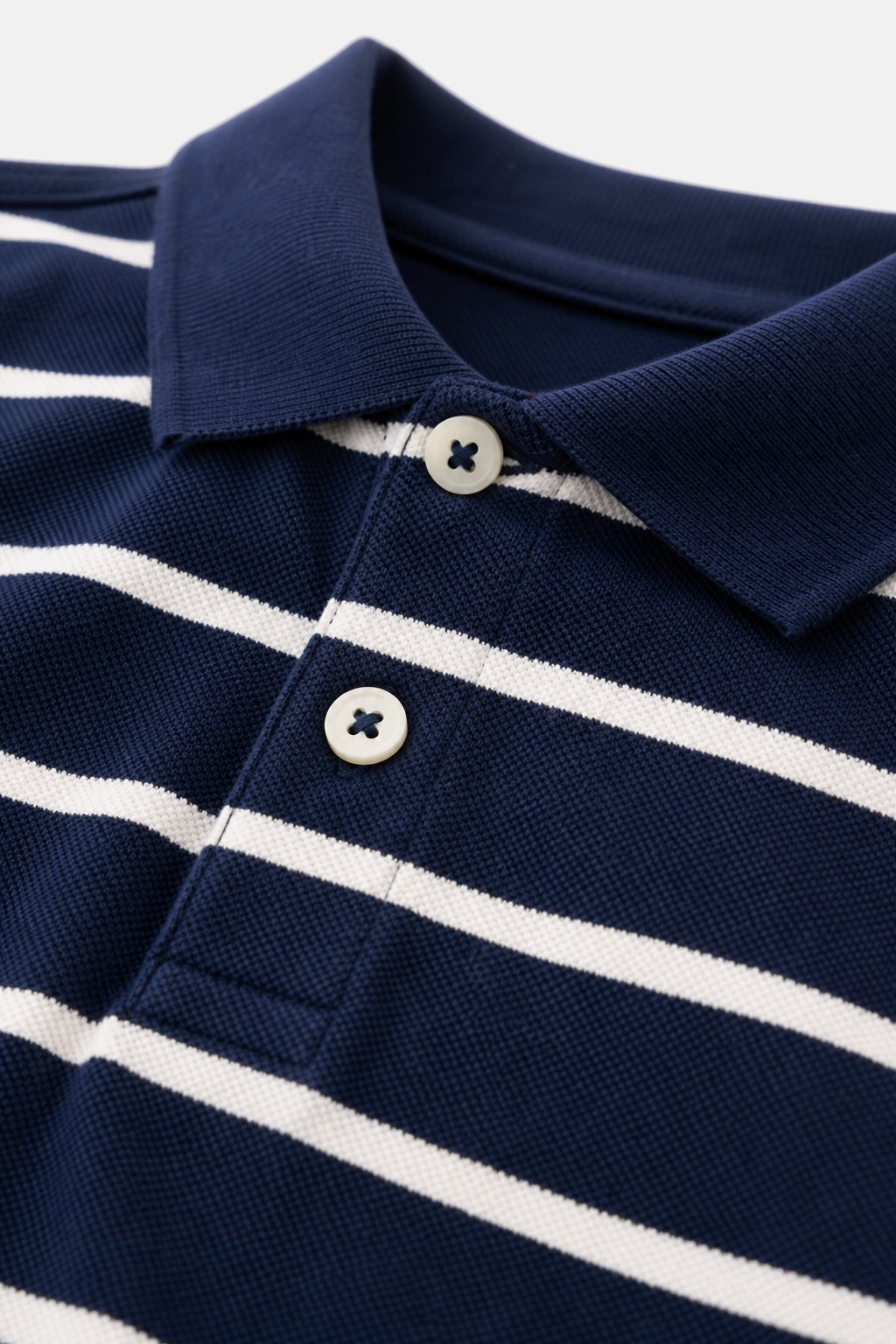 Navy Stripe Long-Sleeve Polo view 3