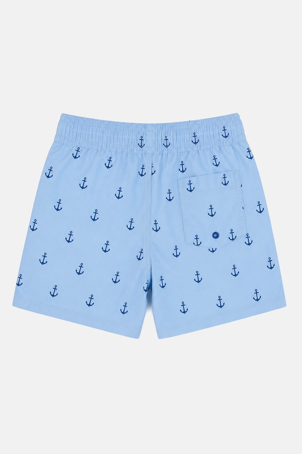 Sky Blue Anchor Print Swim Trunks view 2