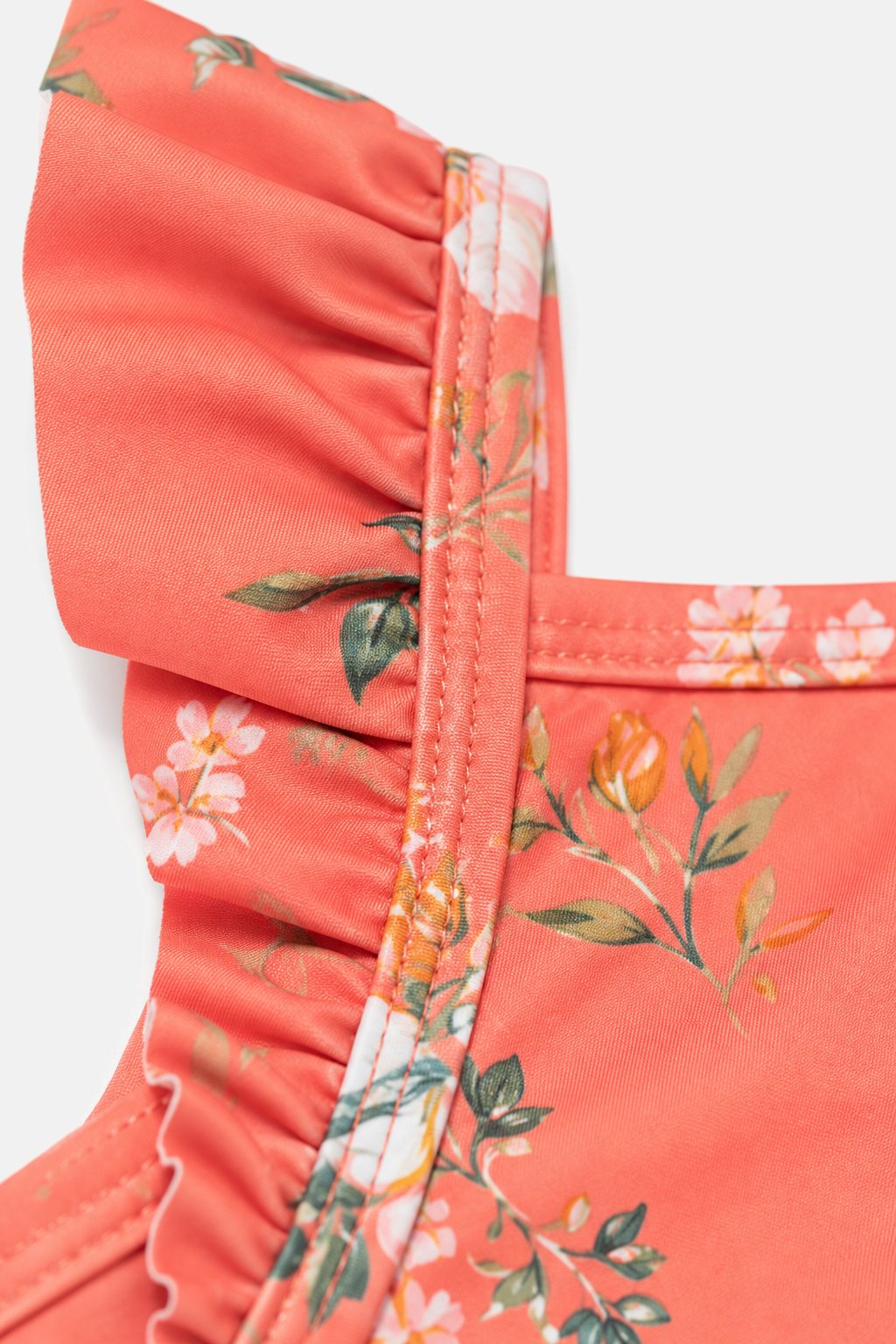 Coral Floral One-Piece Swimsuit view 3