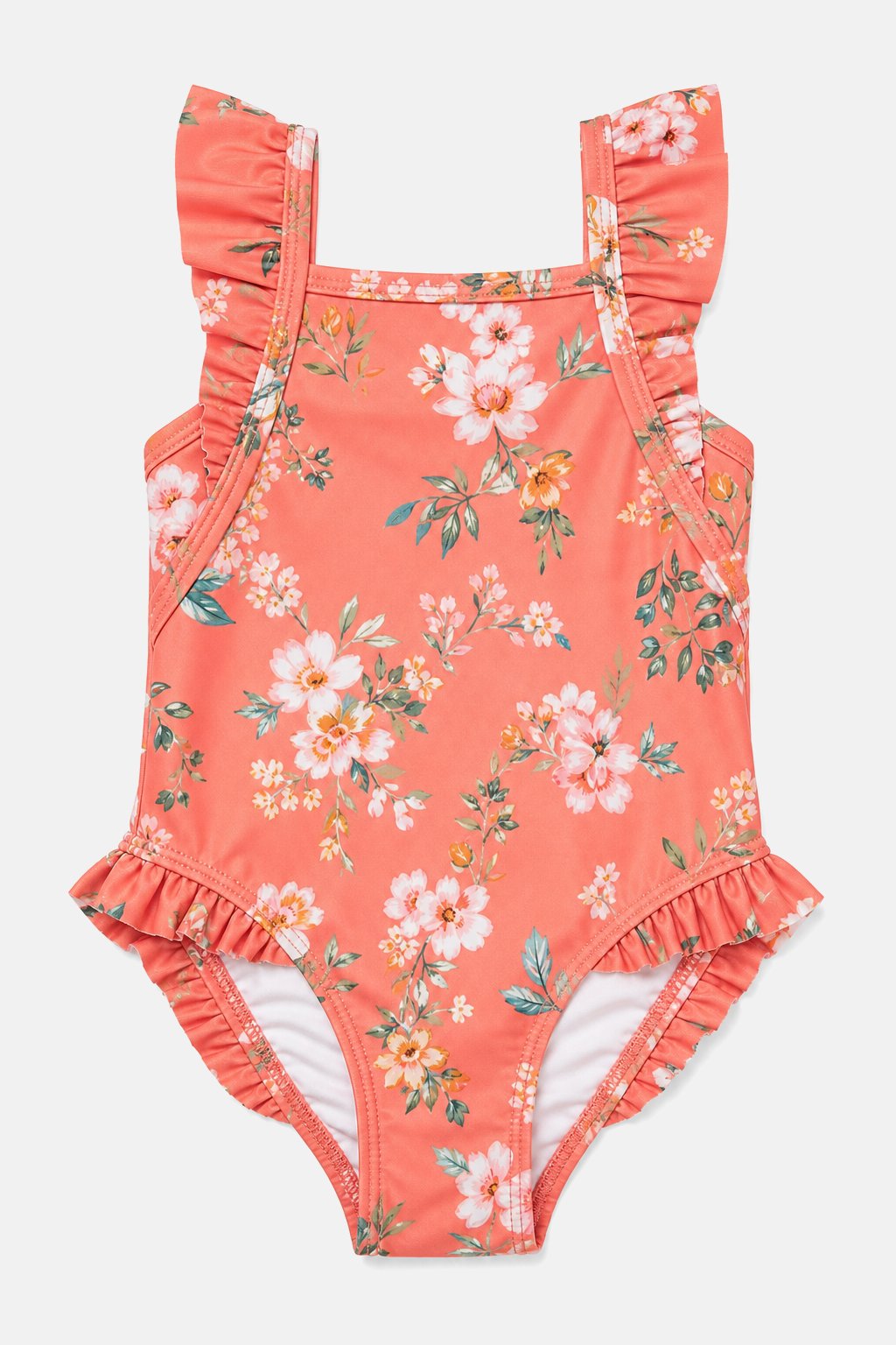 Coral Floral One-Piece Swimsuit