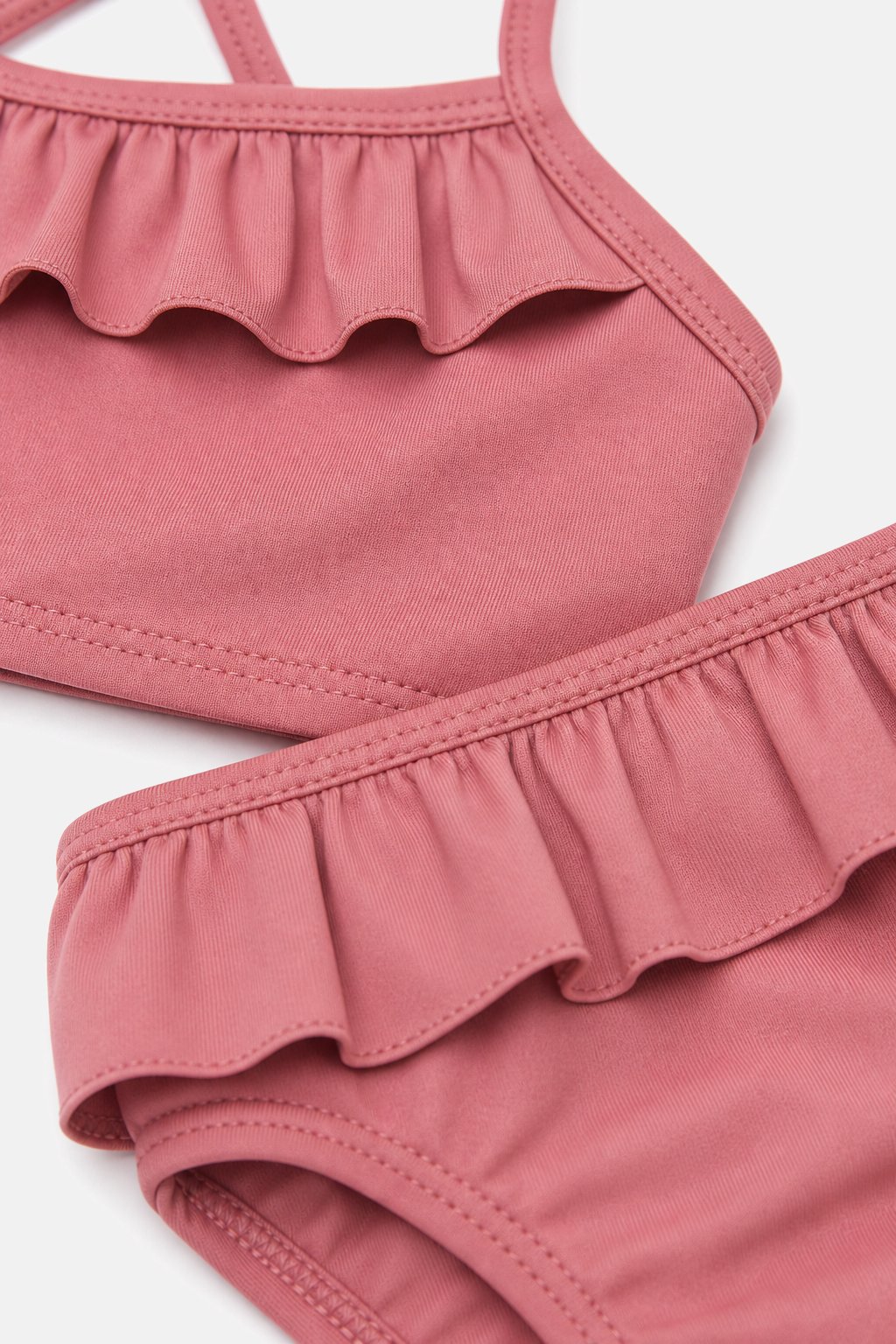 Dusty Rose Ruffle Bikini Set view 3