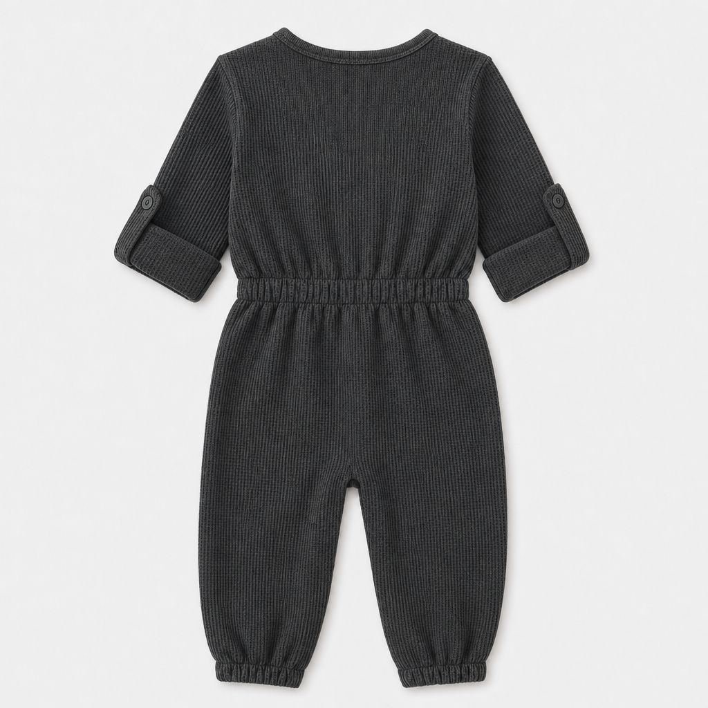 Charcoal Waffle Knit Romper view 2