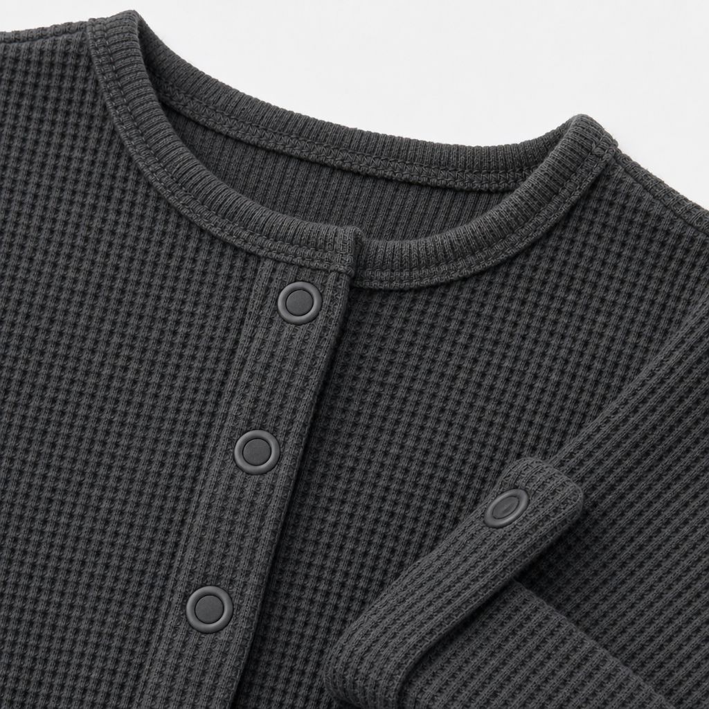 Charcoal Waffle Knit Romper view 3