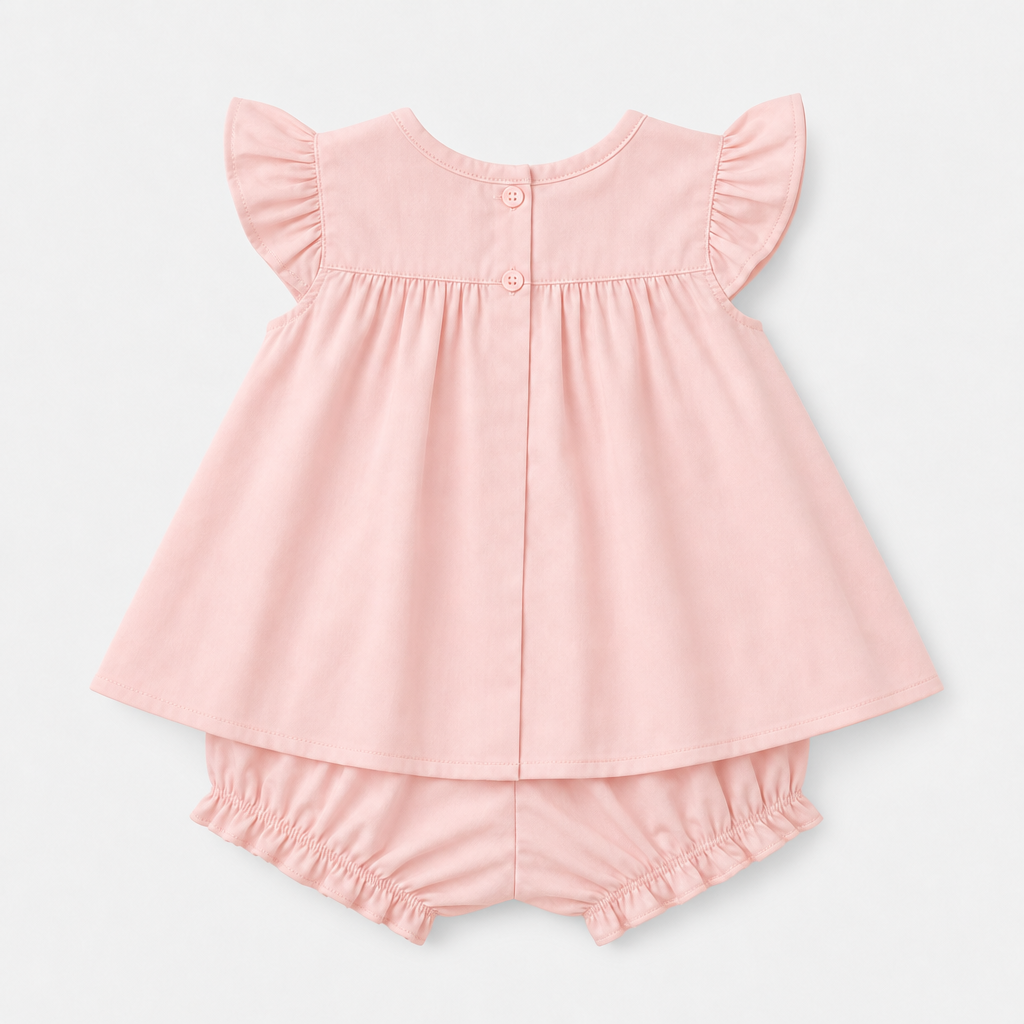 Blush Pink Smocked Top & Bloomer Set view 2