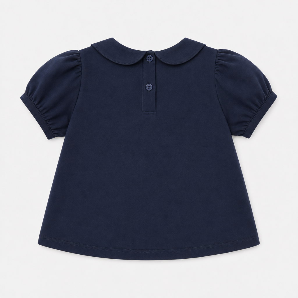 Dark Navy Peter Pan Collar Top view 2