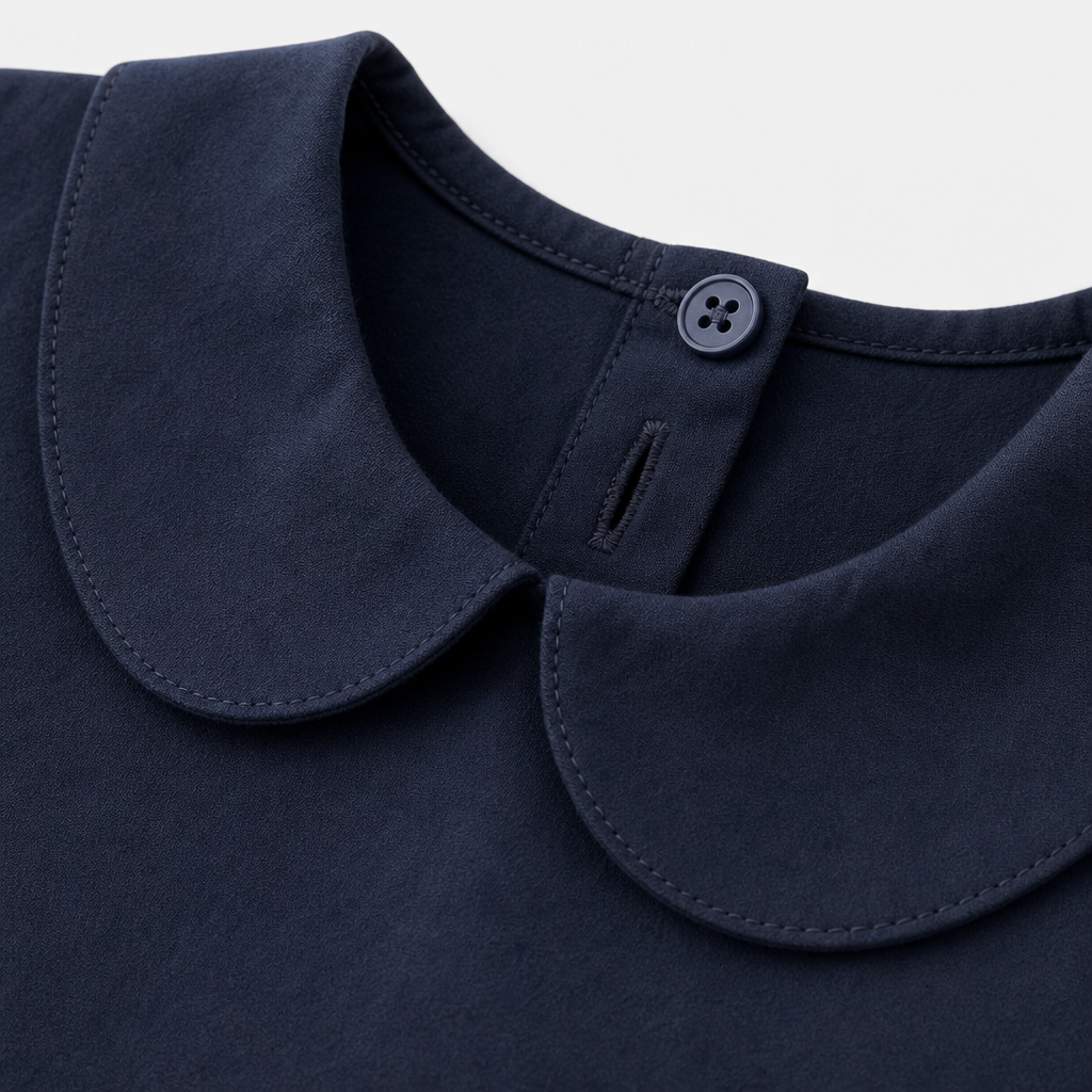 Dark Navy Peter Pan Collar Top view 3