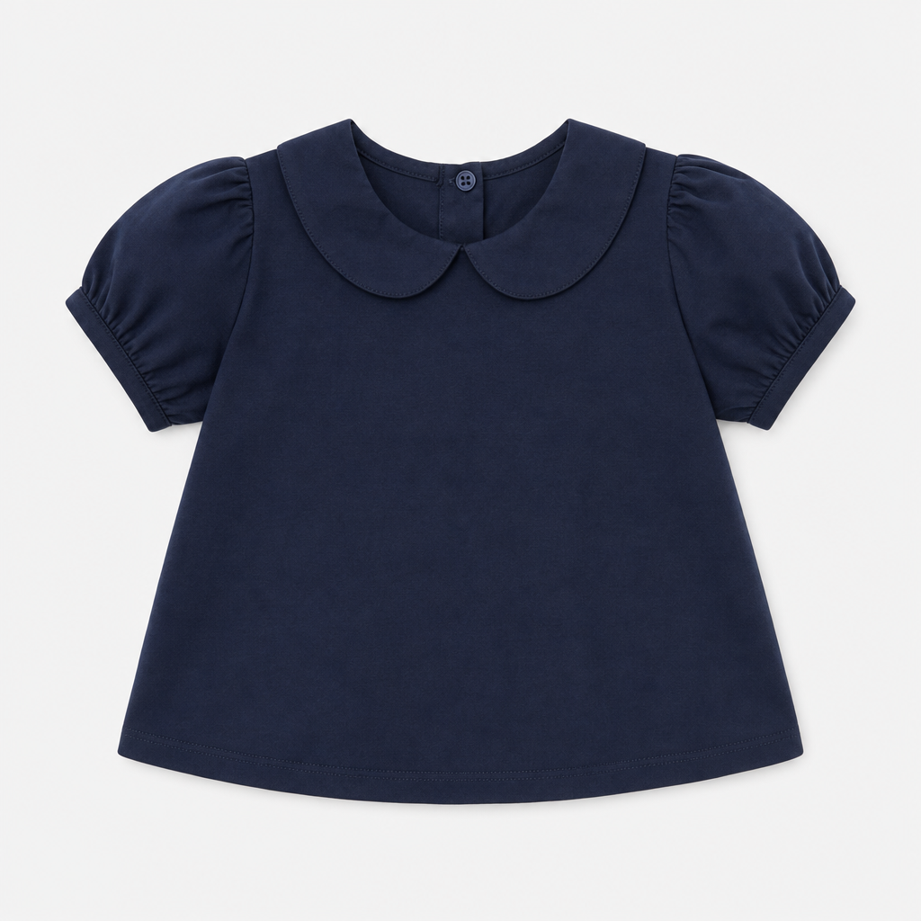 Dark Navy Peter Pan Collar Top
