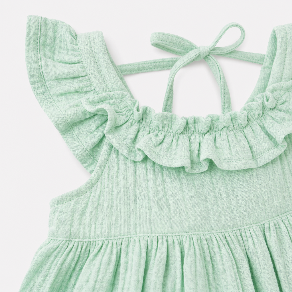 Mint Green Muslin Dress view 3